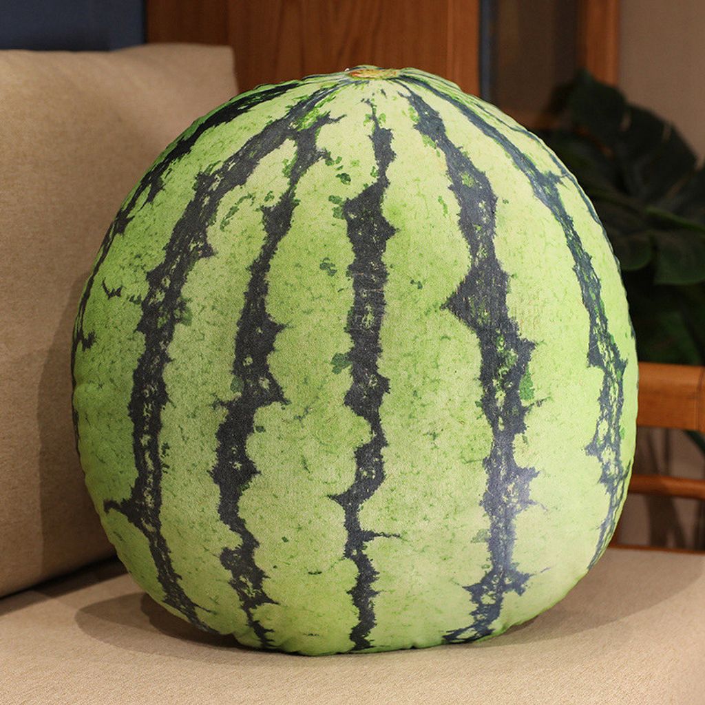 Watermelon realistic fruit plush pillow