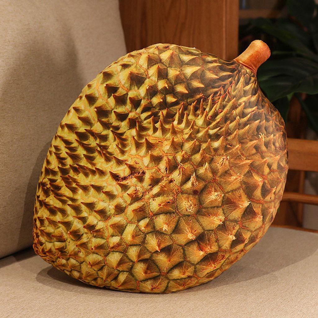 Durian realistic fruit plush pillow