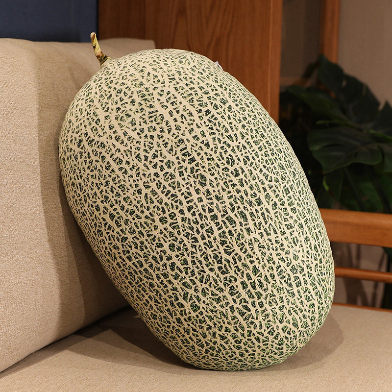 Cantaloupe realistic fruit plush pillow