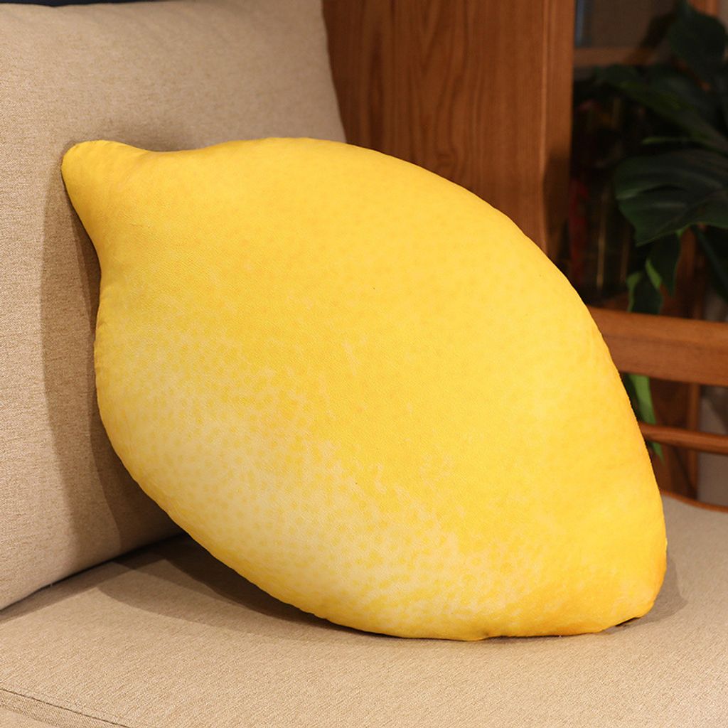 Lemon realistic fruit plush pillow