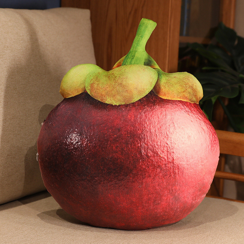 Mangosteen realistic fruit plush pillow