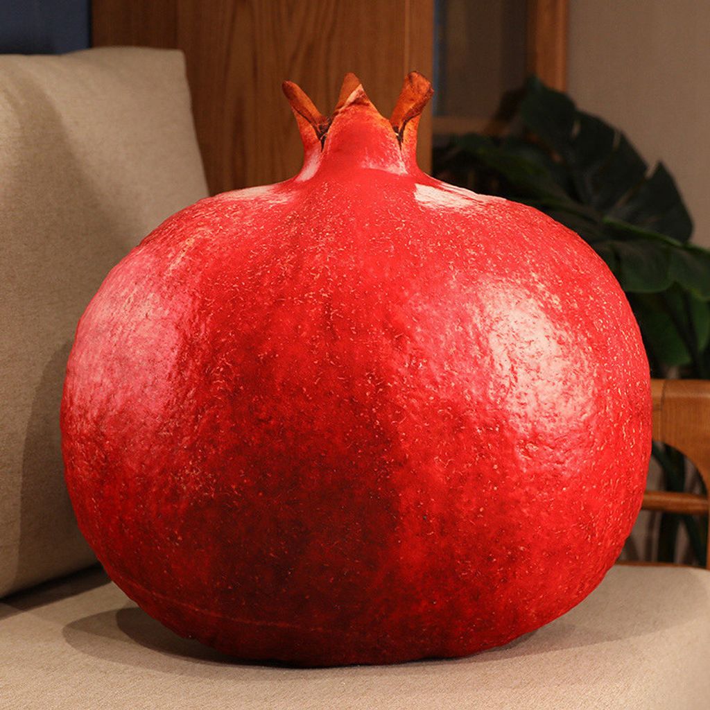 Pomegranate realistic fruit plush pillow