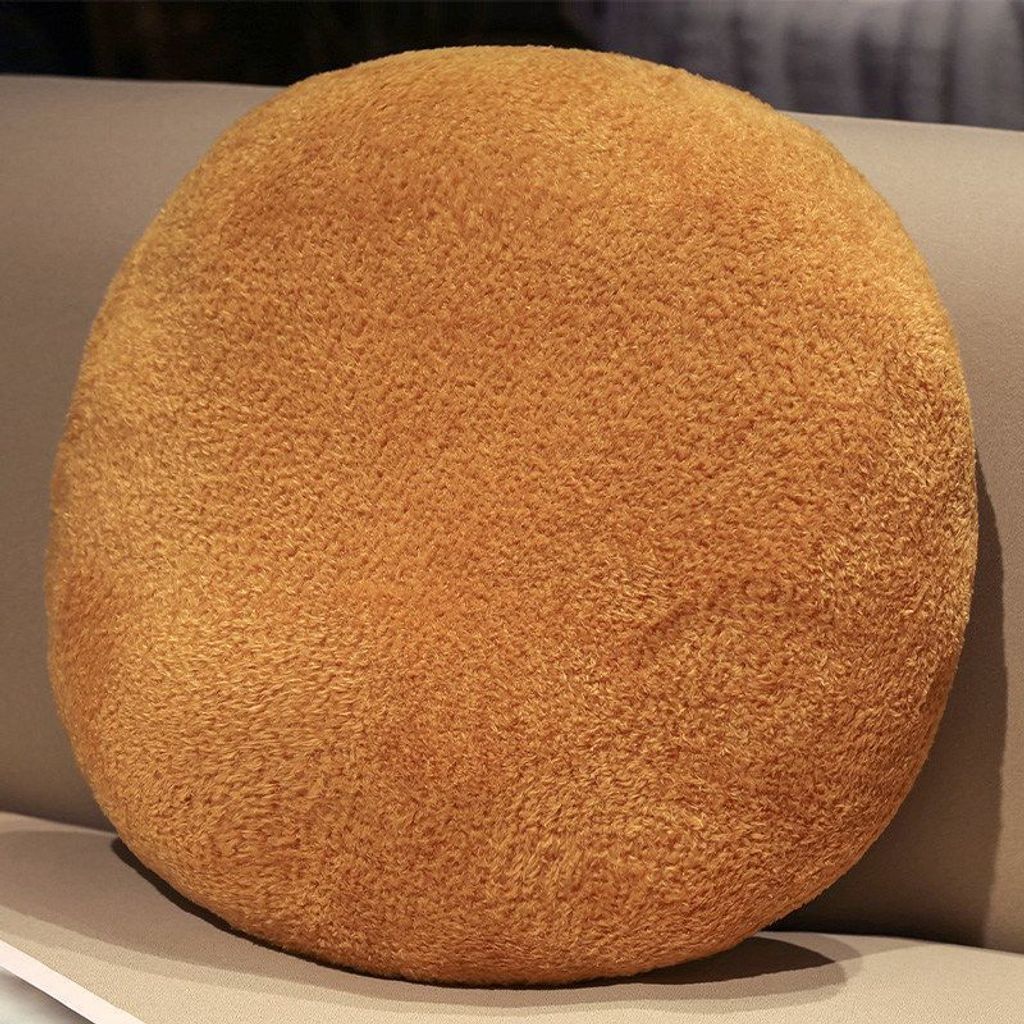 Back view of cookie plush pillow with soft plush fabric