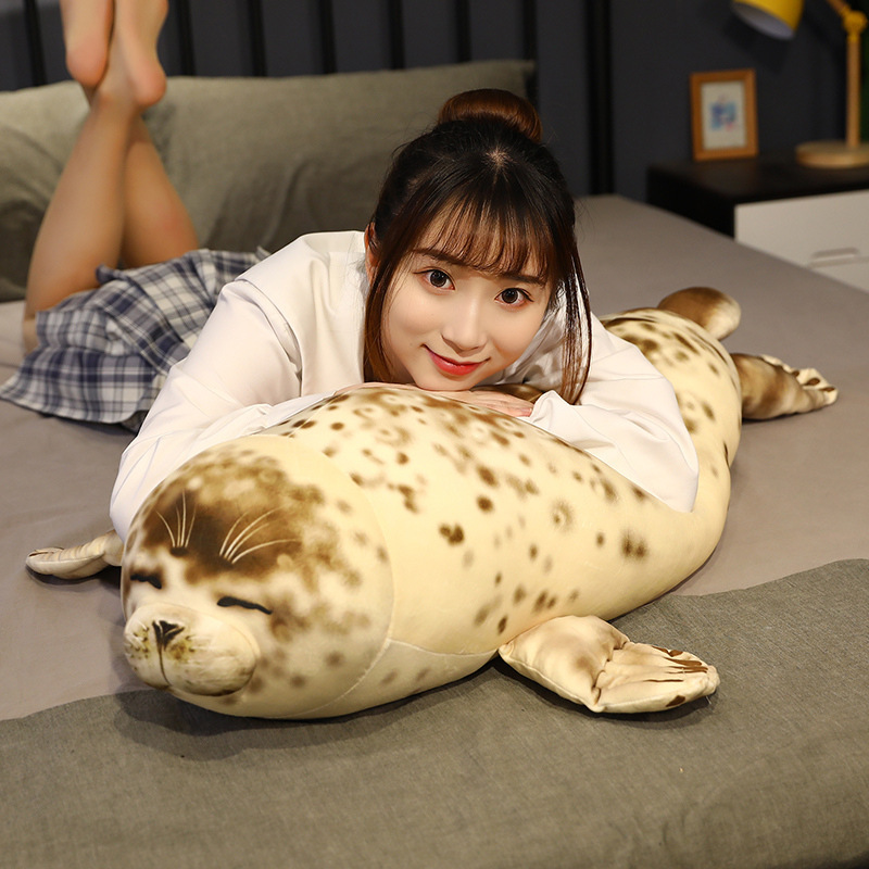 Seal plush pillow for hugging and resting on bed
