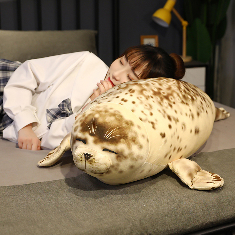 Seal plush pillow for sleeping and relaxing on bed