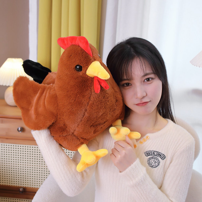 Cute rooster plush toy for hugging and cozy home relaxation