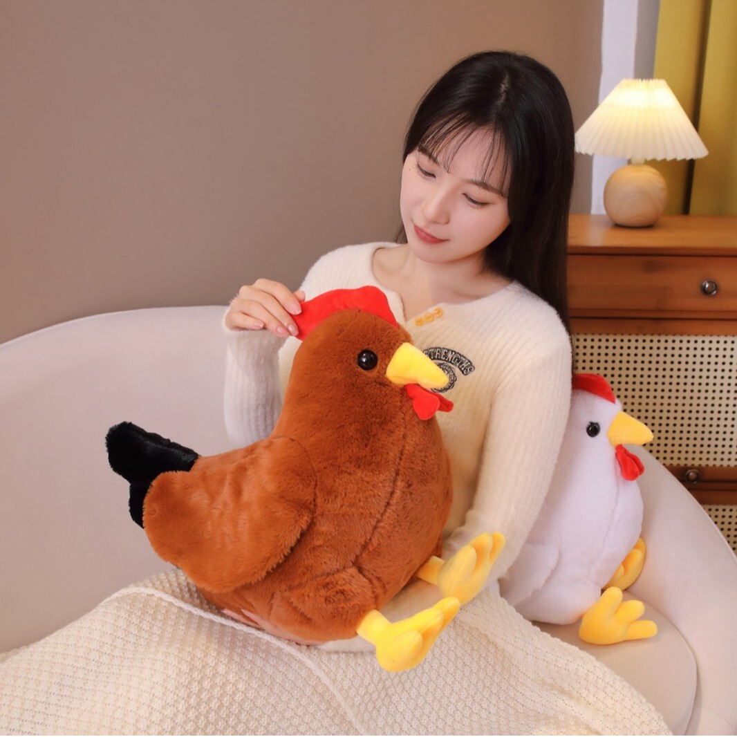 Soft chubby rooster plush toy for comfort and sofa decor