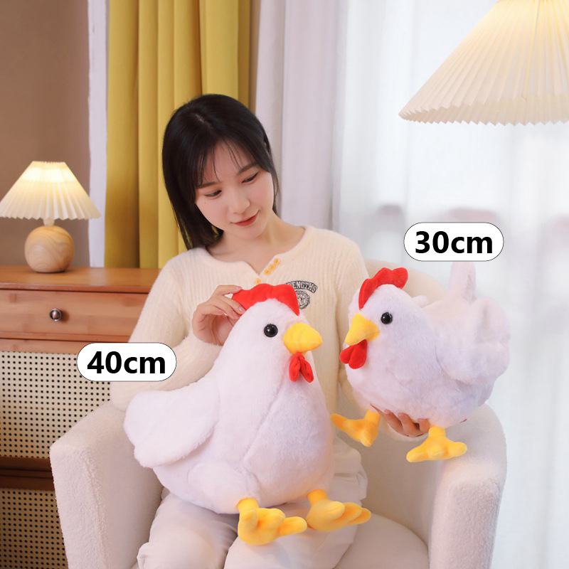 Cute rooster plush toys in 30cm and 40cm sizes for hugging and cozy home decor