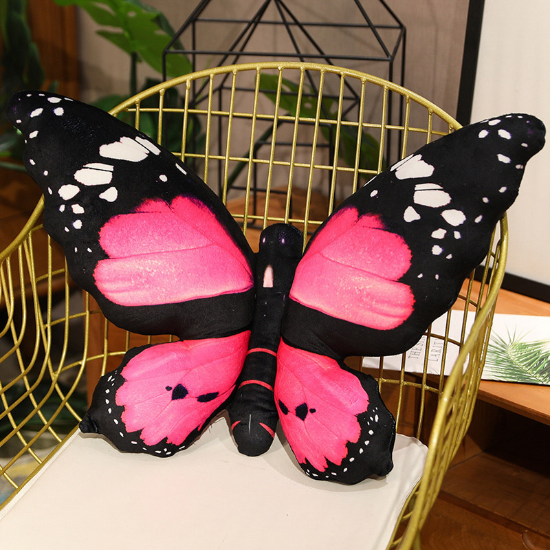 Butterfly plush pillow in pink color