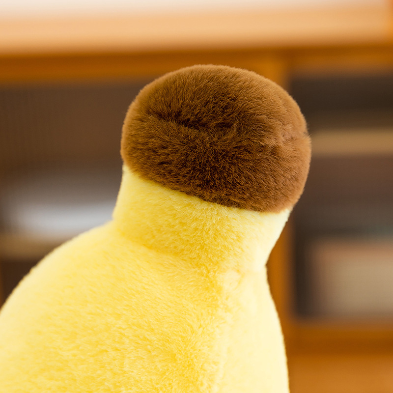 Plush banana top detail showing soft fabric and rounded stitching