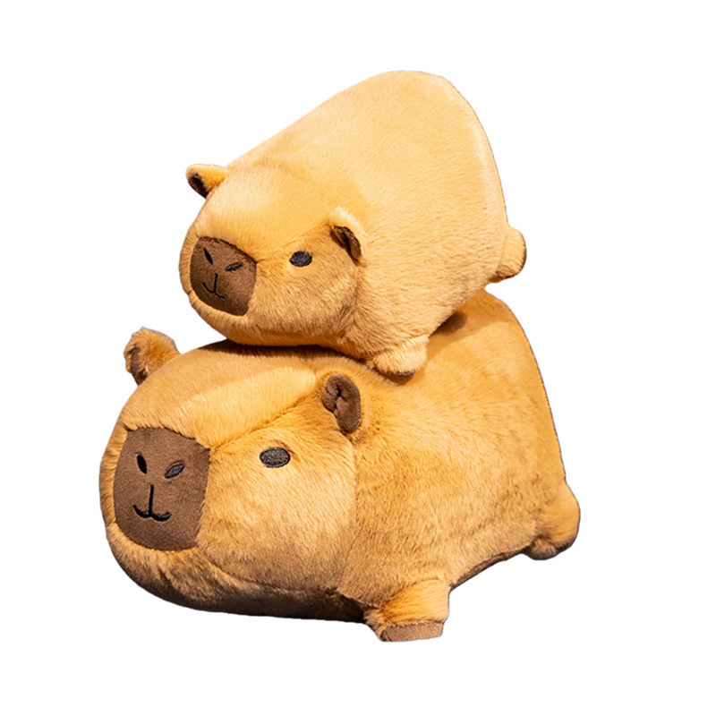 Capybara plush toy soft stuffed animal white background