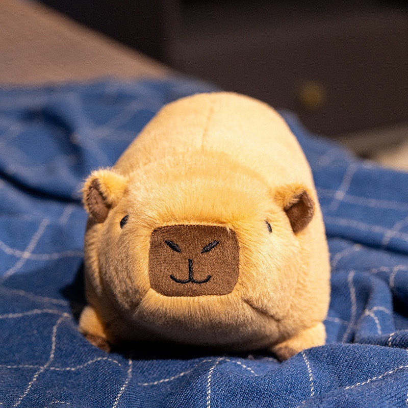Capybara plush toy front view soft stuffed animal