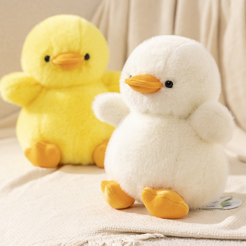 Soft chubby duck plush toys with a fluffy texture, creating a warm and cheerful atmosphere for relaxing and home decoration