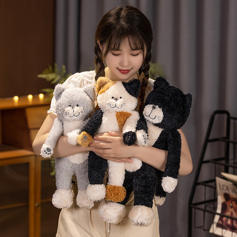 Jimmy cat plush toys in multiple sizes and colors, soft stuffed cat toys with fluffy texture, ideal for cuddling decorating sofas or creating a warm cozy atmosphere