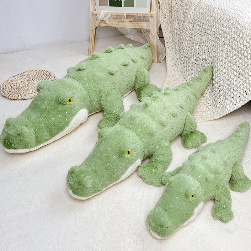 Green crocodile plush toy long soft stuffed animal