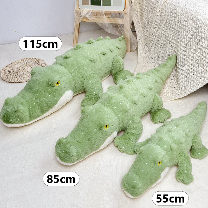 Crocodile plush toy size comparison 55cm 85cm 115cm