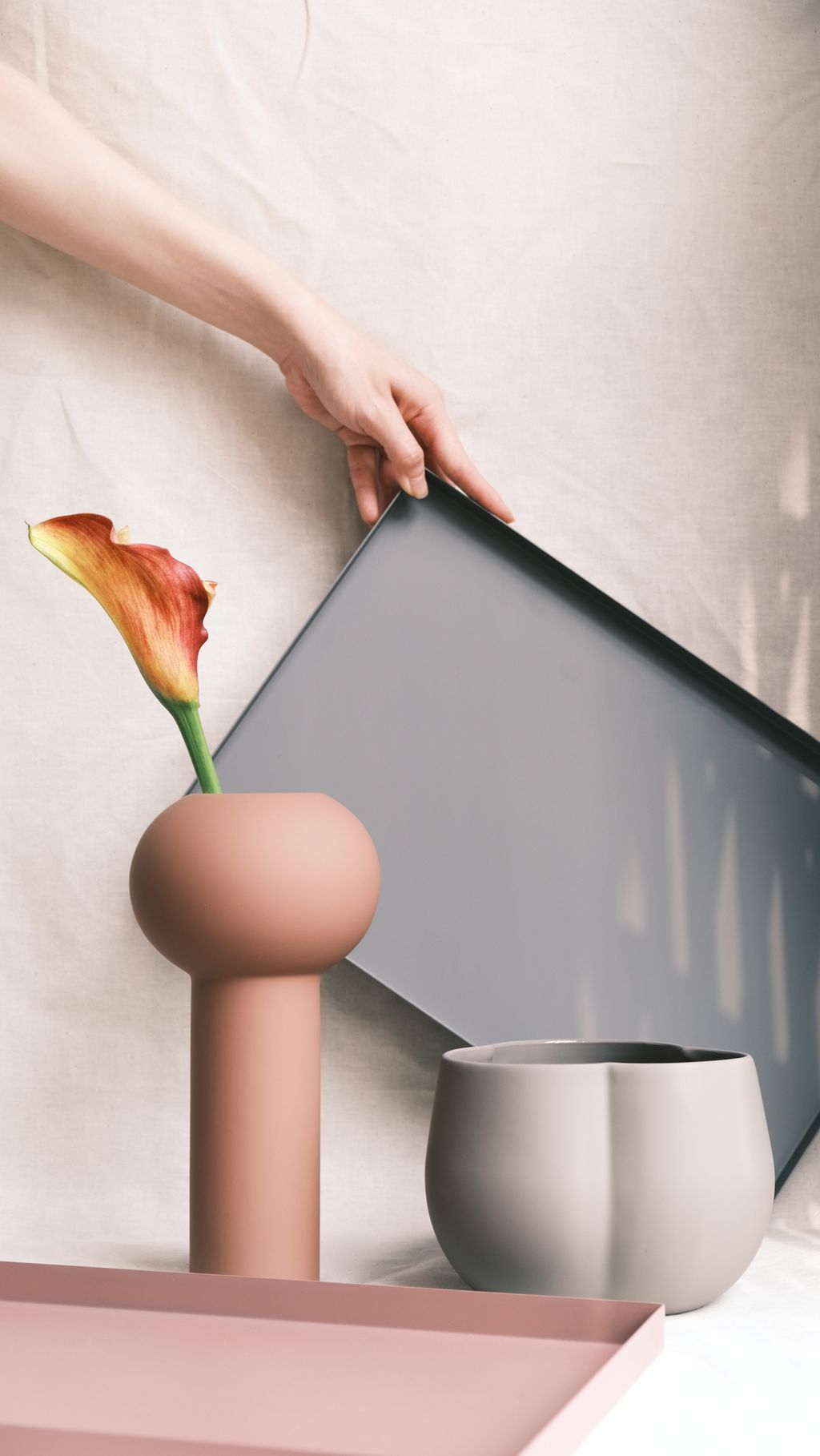 三葉草泥色花盆（H:12cm）