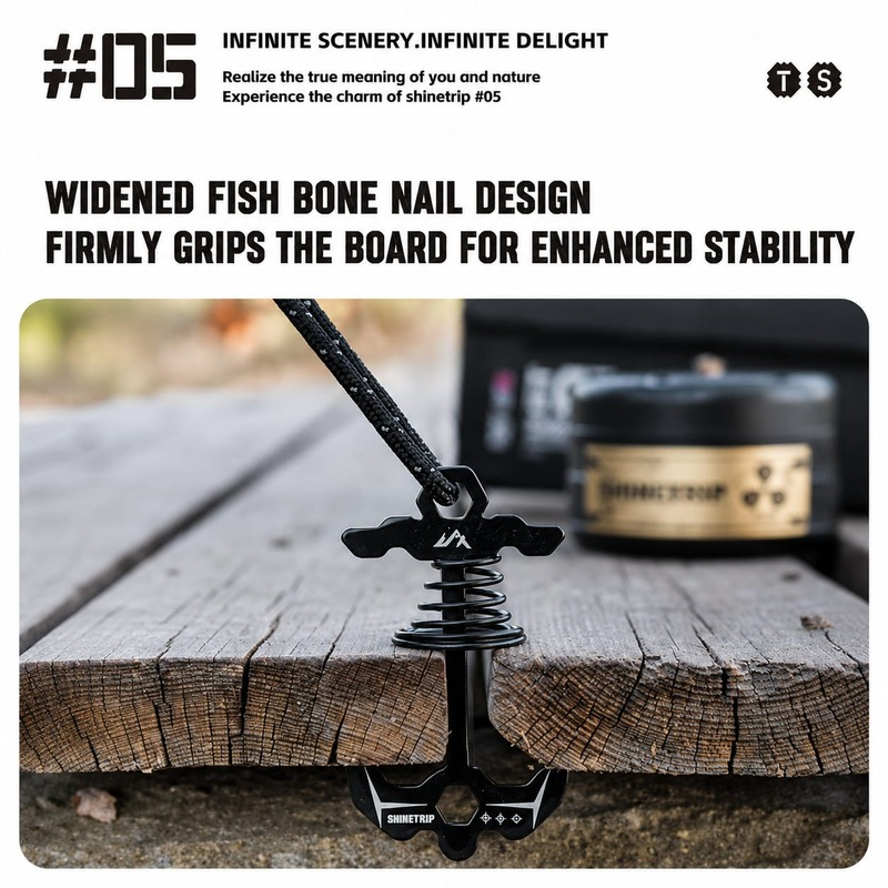 10 Shinetrip Fishbone Spring Ground Nail