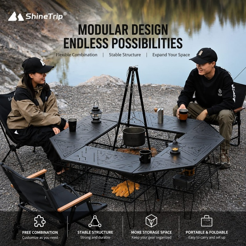 12 Shinetrip Foldable Steel Mesh Multipurpose Table