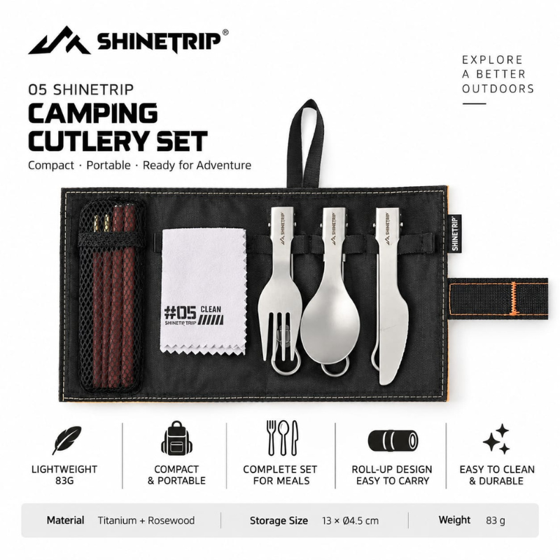 Shinetrip Pure Titanium Cutlery Tableware Set (1)