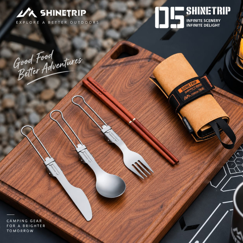 Shinetrip Pure Titanium Cutlery Tableware Set (8)