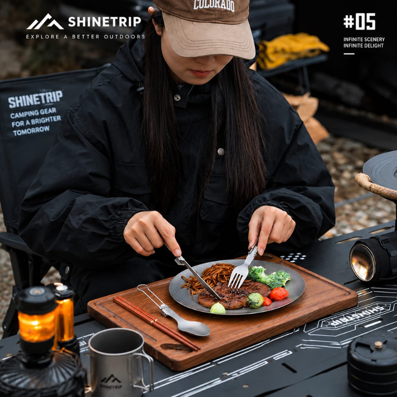Shinetrip Pure Titanium Cutlery Tableware Set (13)