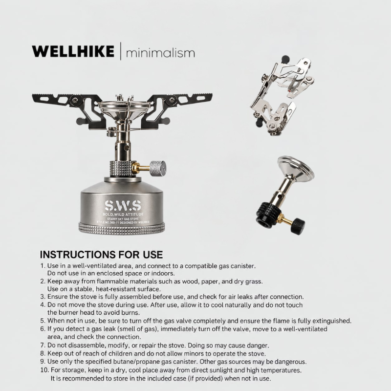 WELLHIKE Lightweight Outdoor Camping Gas Stove (8)
