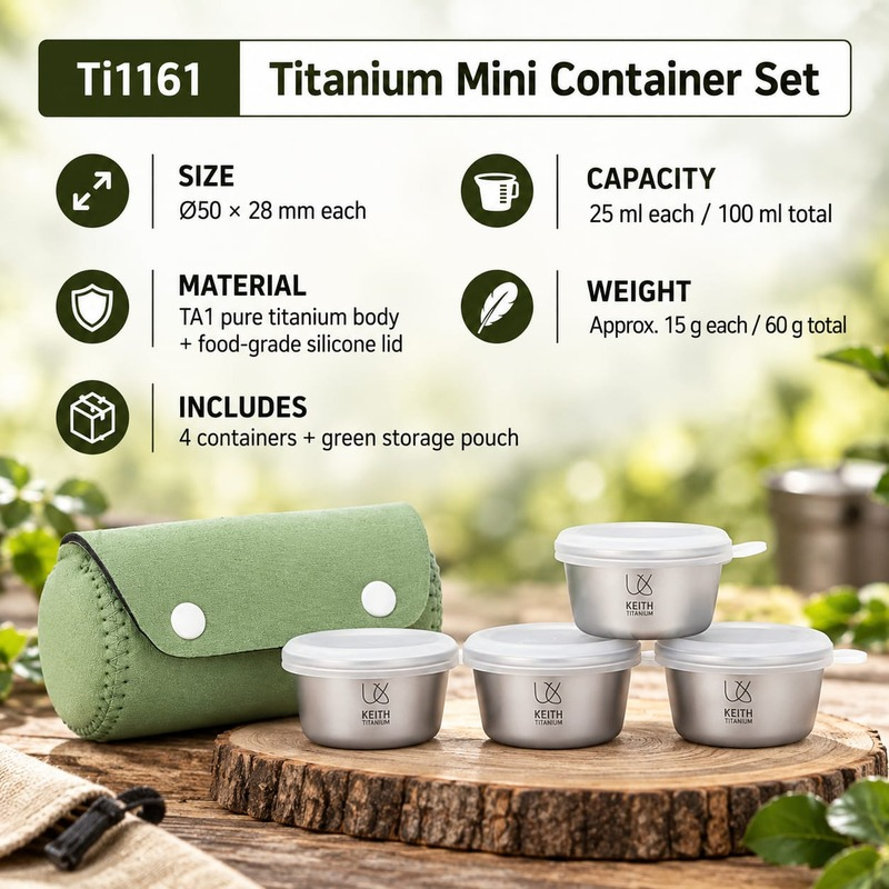 KEITH Titanium Mini Container Set with Pouch （Ti1161） (2)