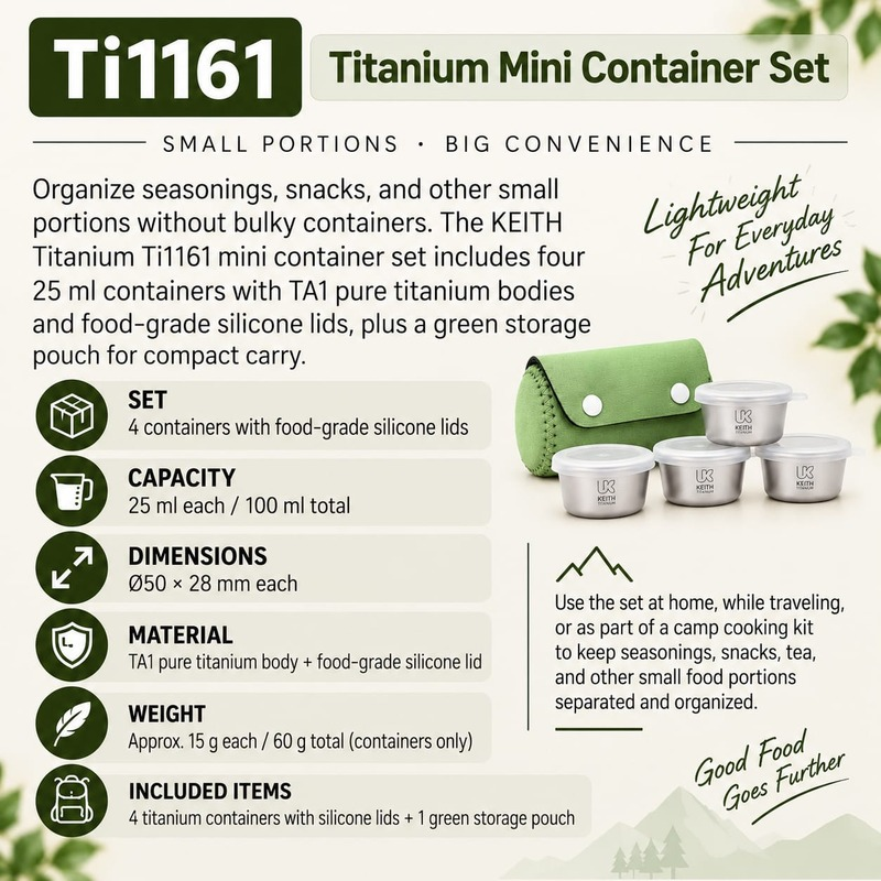 KEITH Titanium Mini Container Set with Pouch （Ti1161） (3)