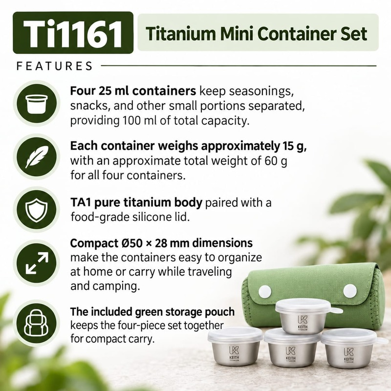 KEITH Titanium Mini Container Set with Pouch （Ti1161） (4)