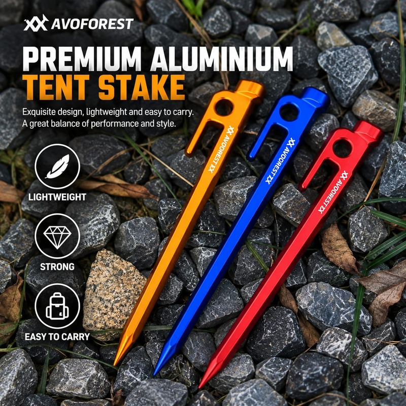 Avoforest Hardened Aluminium Alloy Lightweight Peg (8)