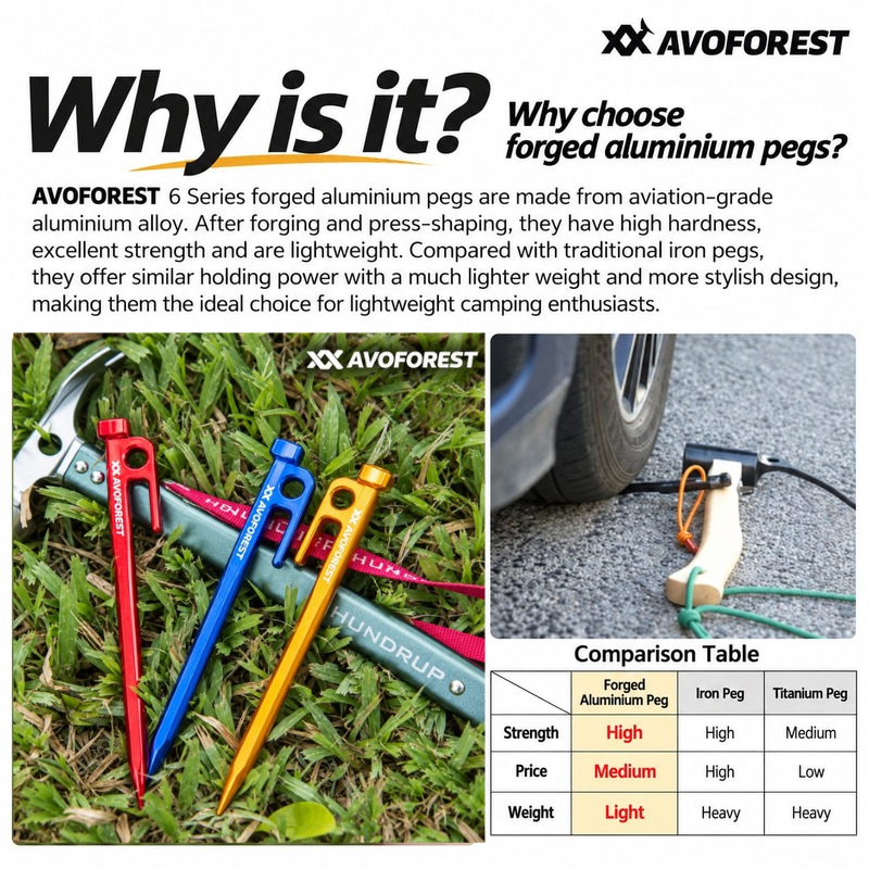 Avoforest Hardened Aluminium Alloy Lightweight Peg (10)