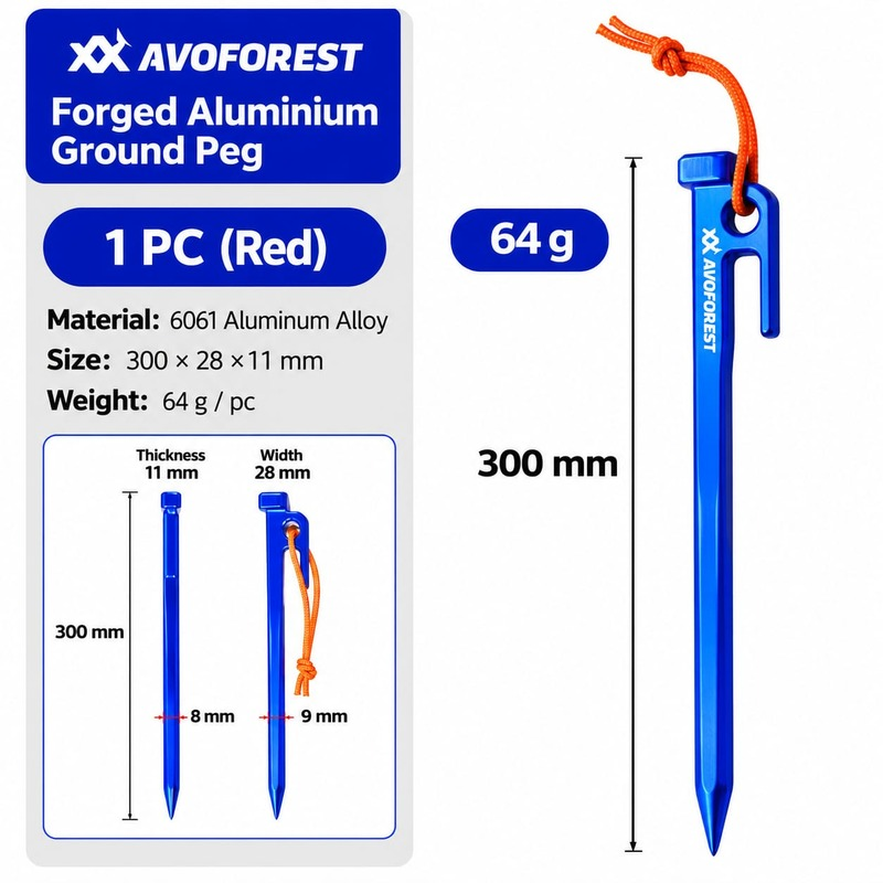 Avoforest Hardened Aluminium Alloy Lightweight Peg (15)
