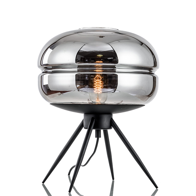Smoke Glass Jar Table Lamp *Free LED Edison Bulb - Laito ...
