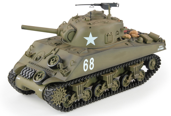 1/6 giant scale rc radio control m4a3 sherman battle tank 26cc gas powered.