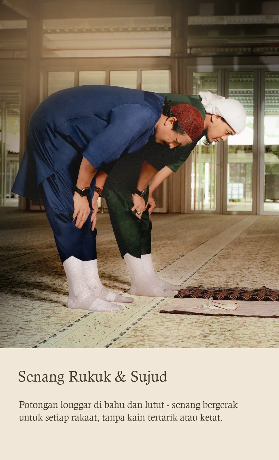 Senang Rukuk dan Sujud - potongan longgar di bahu dan lutut