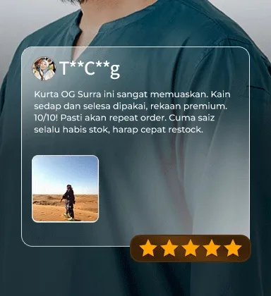 Testimoni pelanggan Surra Concept - kain sedap dan selesa dipakai, rekaan premium
