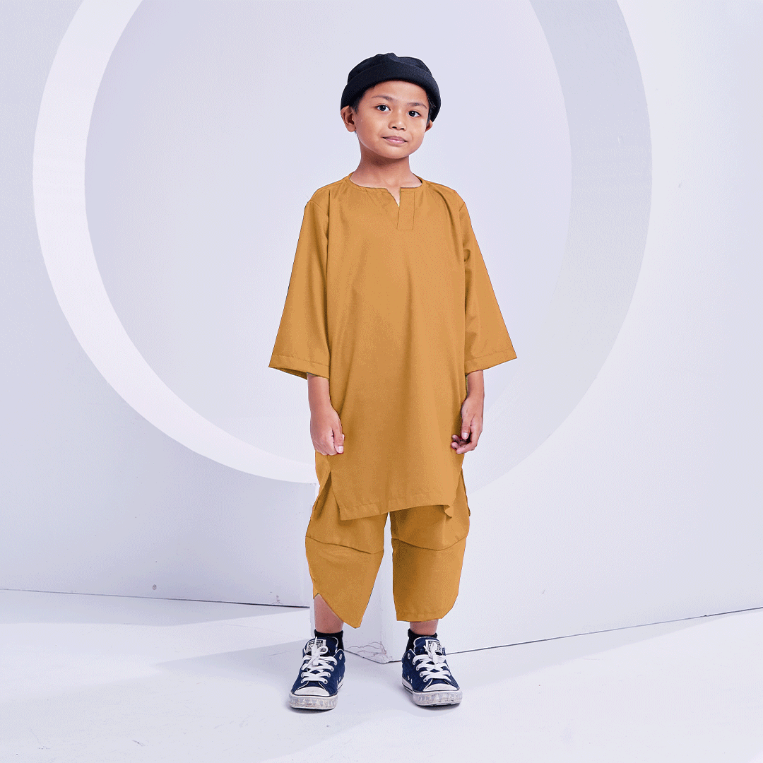 Surra_Kurta-Kids_light yellow brown 1