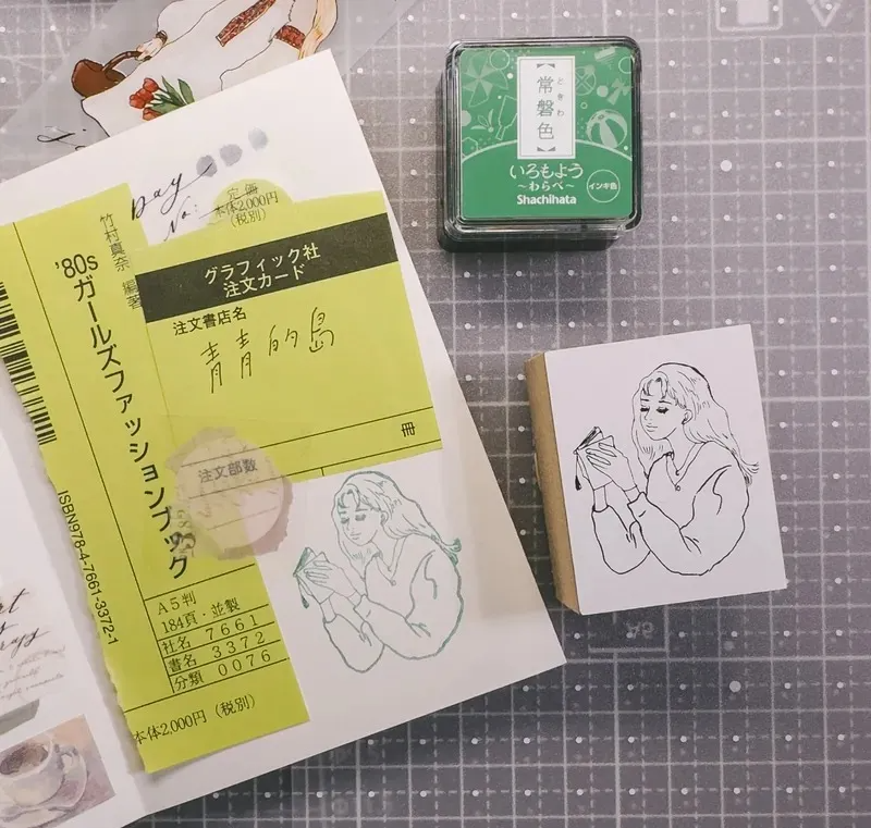 獨立書店女孩 木頭印章_16800402