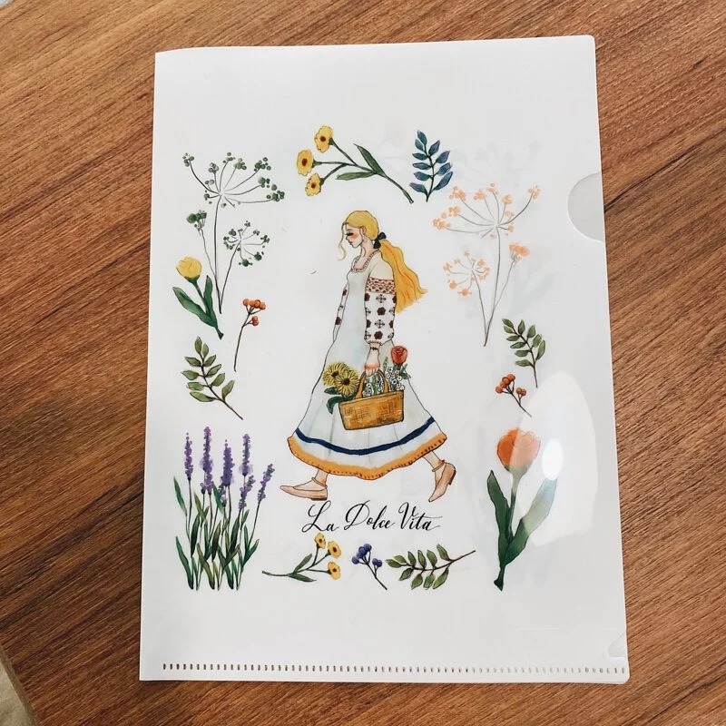 燦爛花季 透明資料夾 文件夾_1680072