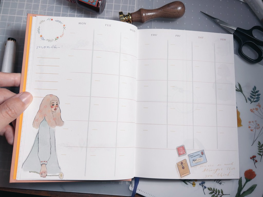 紙 筆記本/手帳 多色 - 最甜蜜的生活 百花之歌 精裝萬年曆 行事曆 鋼筆可用