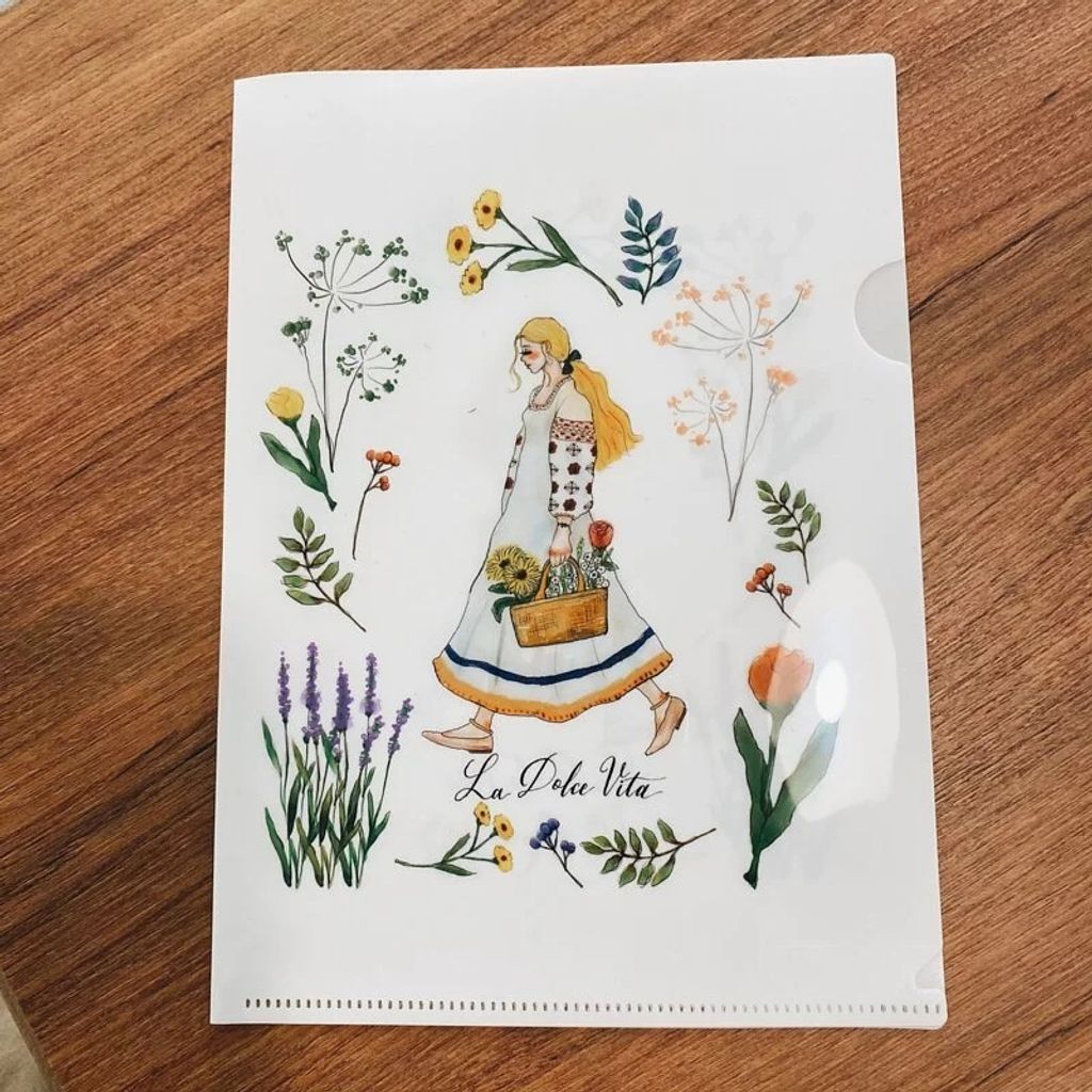 燦爛花季 透明資料夾 文件夾_1680072