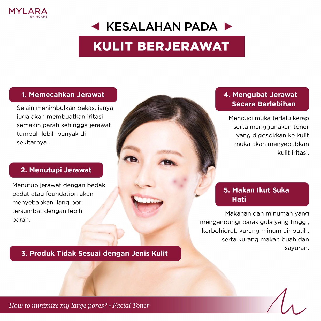 KESALAHAN PADA KULIT BERJERAWAT – MYLARA Skincare