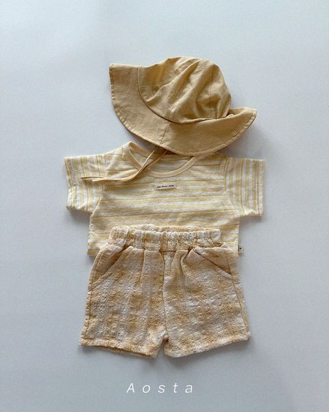 체크반바지 노랑10