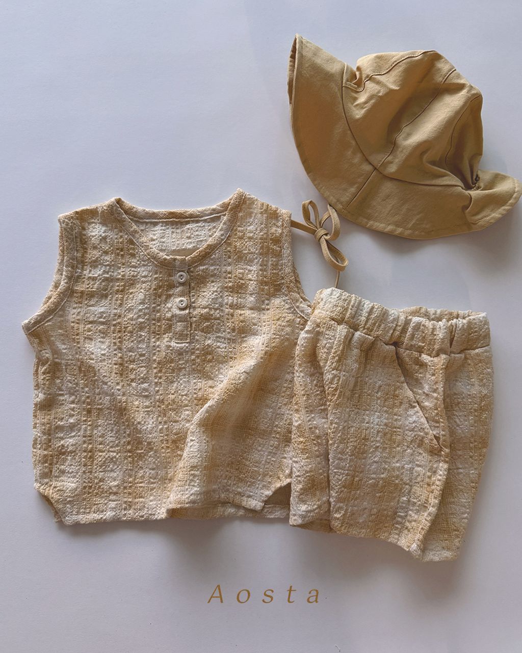 체크반바지 노랑12