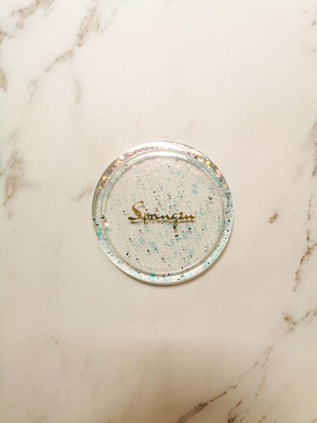 blue foil coaster