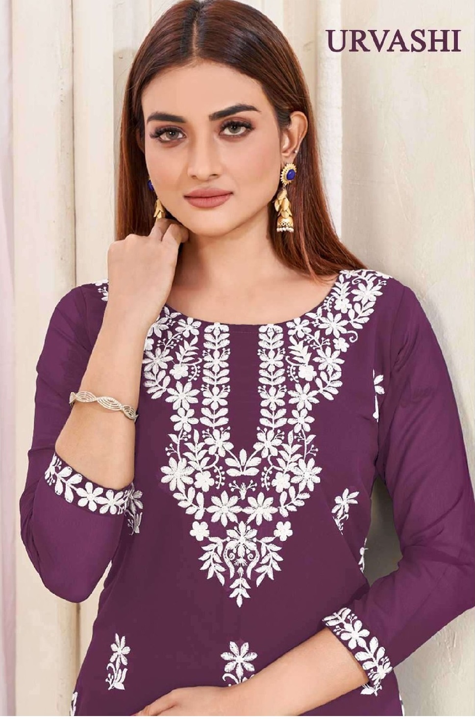 URVASHI BY BANWERY FASHION GEORGETTE PAKISTANI FULL STICHED KURTIS WHOLESALE 10 PCS_00003