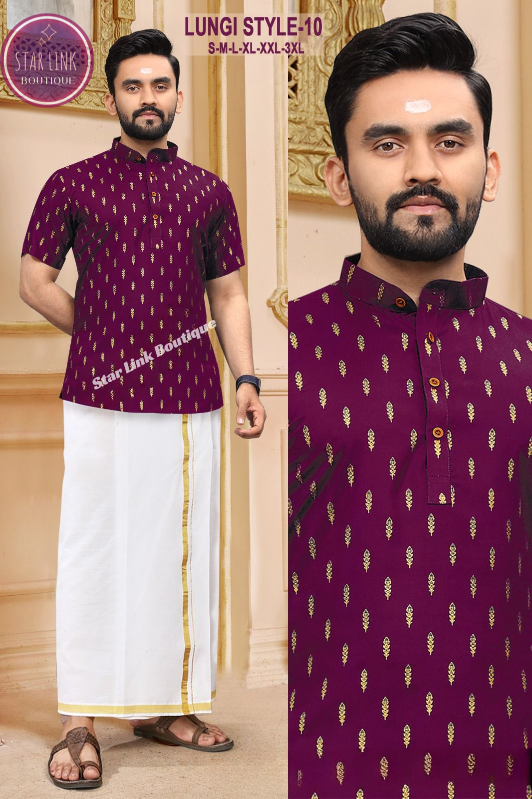 990547190Lungi Style Vol 10 Rayon Gold Printed Mens Shirts (3) (1)