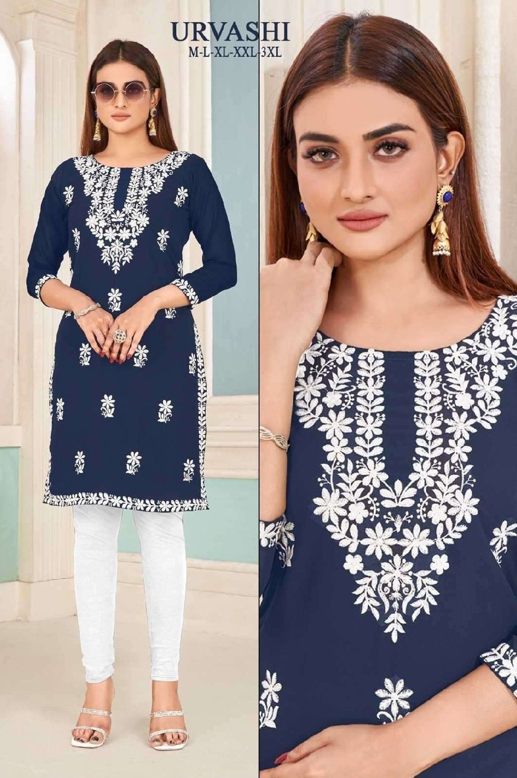 URVASHI BY BANWERY FASHION GEORGETTE PAKISTANI FULL STICHED KURTIS WHOLESALE 10 PCS_00006