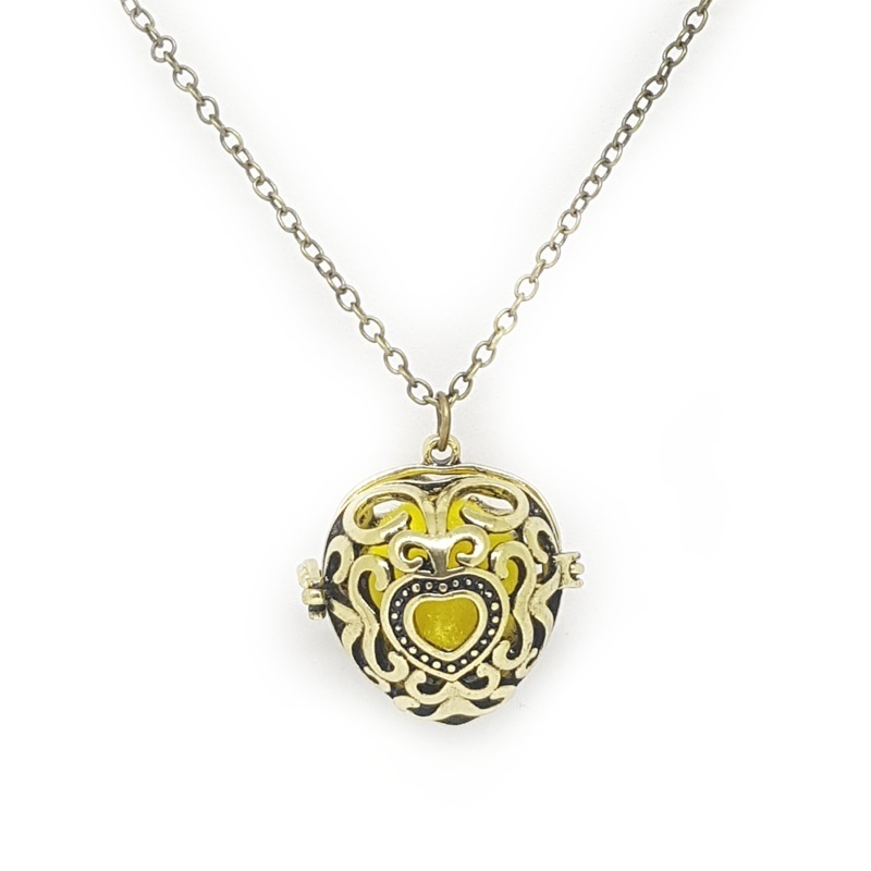 Aromatherapy Diffuser Necklace, Bronze 